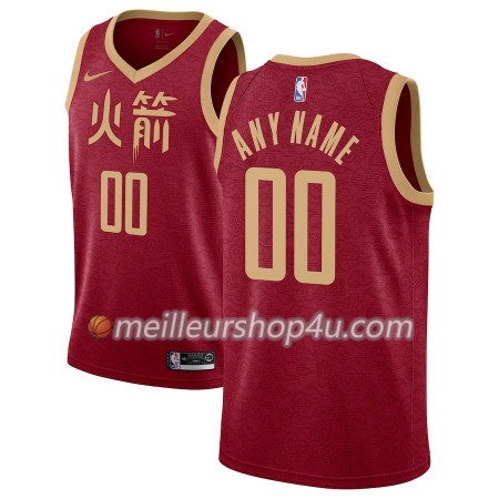 Maillot Basket Homme Houston Rockets Personnalisé 2018-19 Nike City Edition Rouge Swingman
